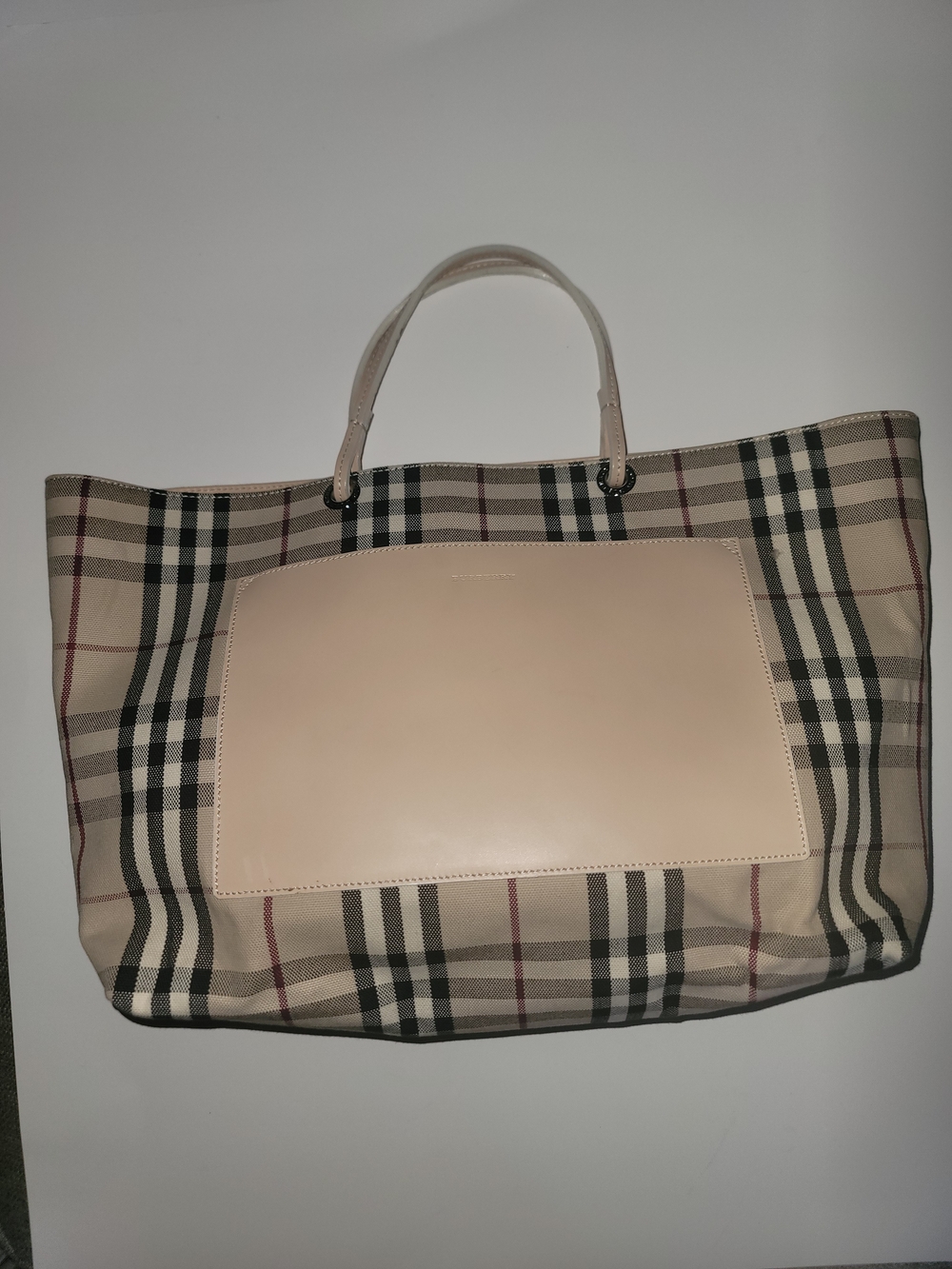 Burberry London Canvas House Check Tote, Made in Italy